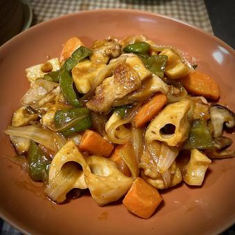 酢鶏 酢鶏 旦那飯,男の料理,手料理の写真素材