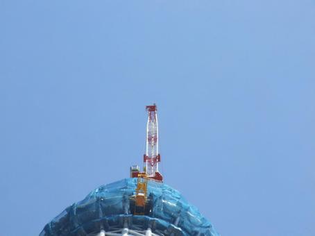 Photo, tokyo sky tree, radio tower, under construction, 