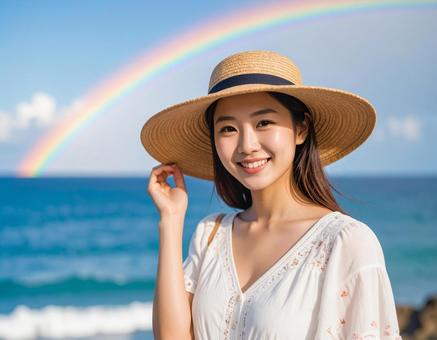 虹のリゾート・麦わら帽子の彼女 虹のリゾート・麦わら帽子の彼女の写真