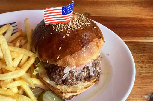 ハンバーガー ハンバーガー,肉,オニオンの写真素材