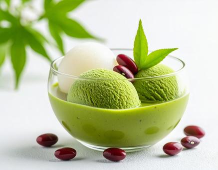 抹茶の冷やしぜんざい 和スイーツ1  抹茶の冷やしぜんざい 和スイーツ1 の写真