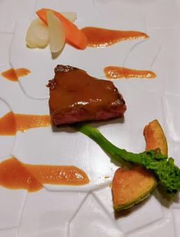 フレンチ フレンチ お肉,ステーキ,結婚式の写真素材