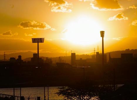 朝日 朝日,太陽,川の写真素材
