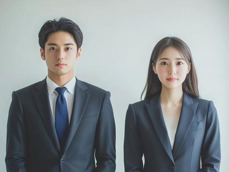 男女ビジネスパーソン二人組のイメージの写真