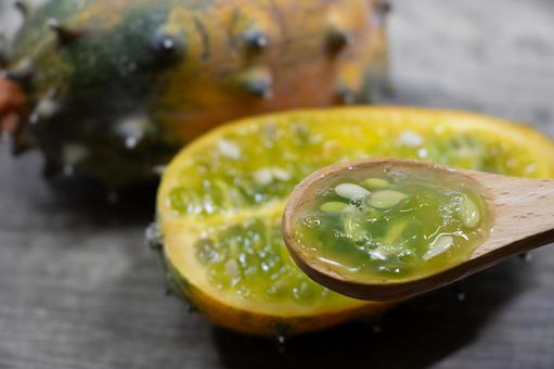 キワーノ キワーノ,ツノニガウリ,ツノメロンの写真素材