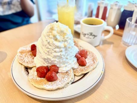 パンケーキ パンケーキ ランチ,モーニング,朝食の写真素材