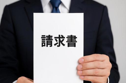 請求書を提示するビジネスマン・支払い 請求書を提示するビジネスマン・支払いの写真