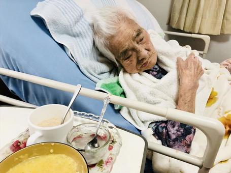 在宅介護 在宅介護 在宅介護,老人介護,介護食の写真素材