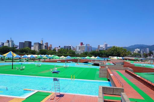 【広島】中央公園ファミリープール 夏,中央公園ファミリープール,ファミリープールの写真素材