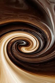濃厚なチョコレートの渦巻き模様の写真