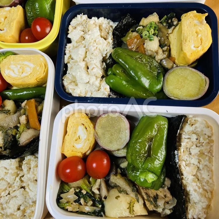 お弁当作り置き① お弁当,作り置き,弁当の写真素材