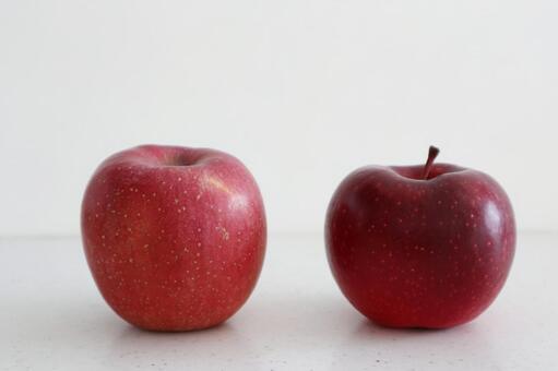 赤いりんご2種類 林檎,果物,アップルの写真素材