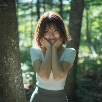 森の女性 森の女性の写真