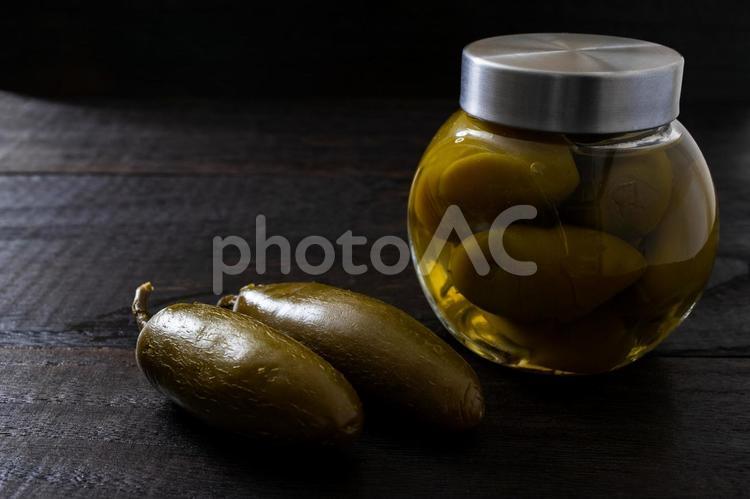 ハラペーニョのピクルス ハラペーニョ,香辛料,スパイスの写真素材