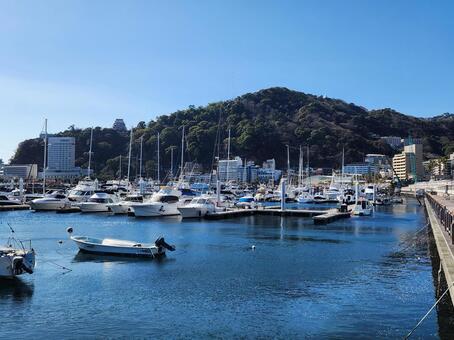 熱海の景色 熱海,熱海城,海の写真素材