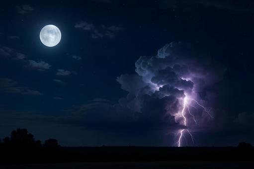 月夜の雷嵐 月夜の雷嵐の写真
