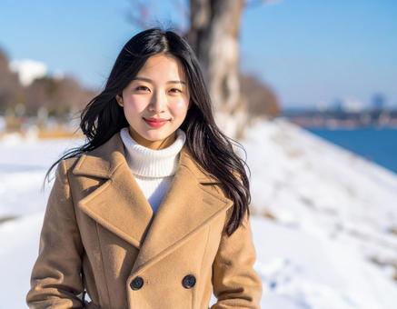 冬・コート姿の彼女 冬・コート姿の彼女の写真