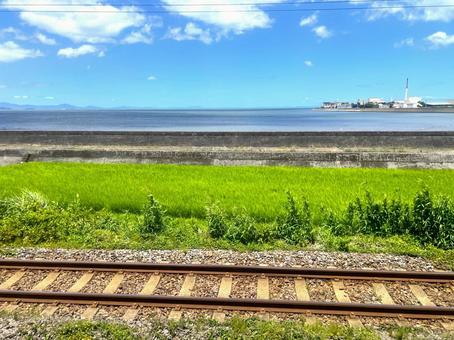 車窓からの風景 車窓からの風景 車窓,風景,景色の写真素材