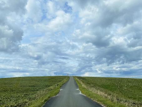 北海道の道路18（宗谷丘陵） 北海道,道路,道の写真素材