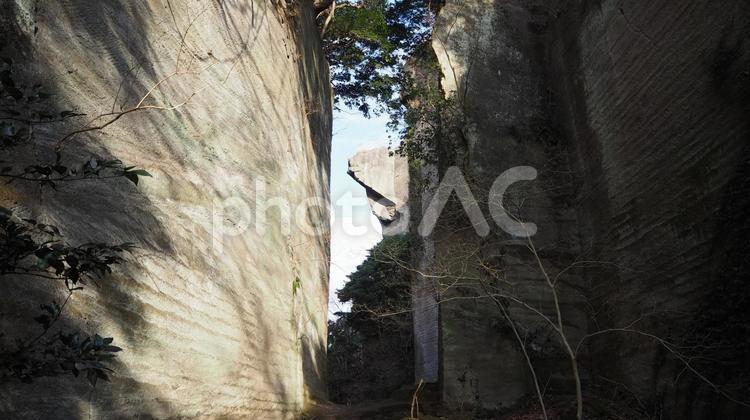 冬の鋸山・断崖絶壁＆地獄のぞき（千葉県） 地獄のぞき,鋸山,房総の写真素材