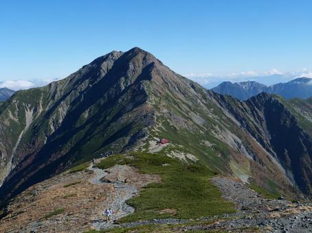 北岳 遠景 北岳 遠景 北岳,北岳山荘,尾根の写真素材