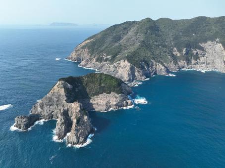 愛媛県愛南町　大猿島と由良岬 大猿島,島,無人島の写真素材
