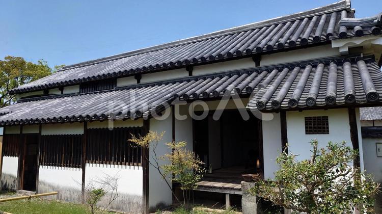 兵庫県-近藤源八宅跡長屋門 赤穂城跡,城,国指定史跡の写真素材