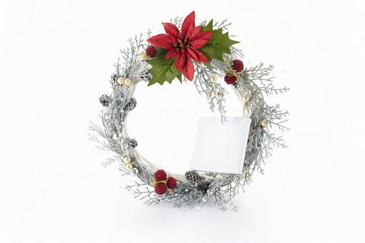リースと小さいキャンバス リース,クリスマス,装飾の写真素材