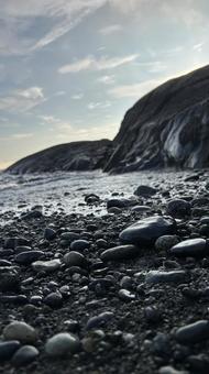 水墨画のような海 水墨画のような海 海,空,暗黒の写真素材
