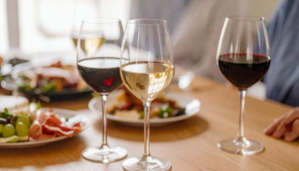 ワイン ワイングラス ワインと料理 ワイン ワイングラス ワインと料理の写真