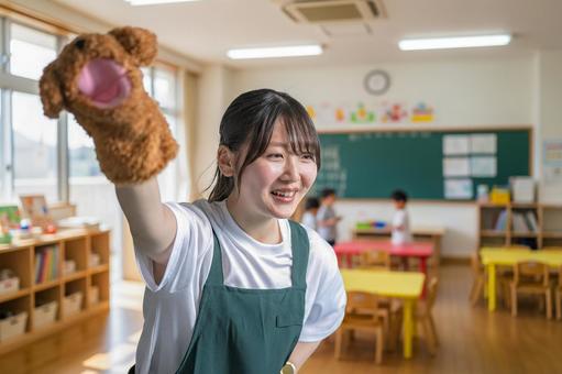 笑顔の女性 女性,保育士,先生の写真素材