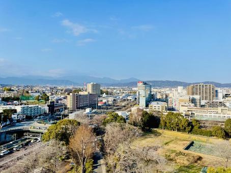 天守閣から望む小田原駅 天守閣から望む小田原駅 小田原駅,小田原市,小田原城の写真素材