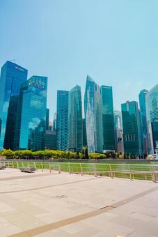 【シンガポール】金融街の街並み シンガポール,ホテル,海の写真素材