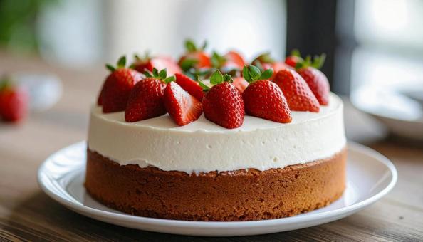 バースデーケーキ・苺のショートケーキの写真