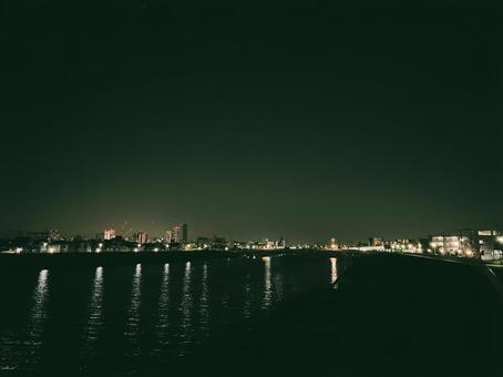芝生と夜景 芝生と夜景の写真