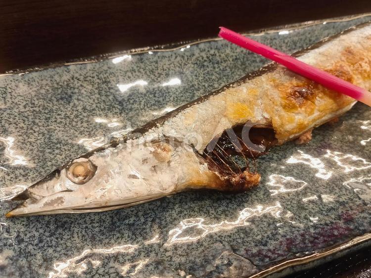 さんまの塩焼き 秋刀魚,焼き魚,旬の写真素材