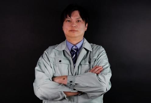 作業服の男性ポートレート 作業服の男性ポートレート 男性,作業服,ポートレートの写真素材