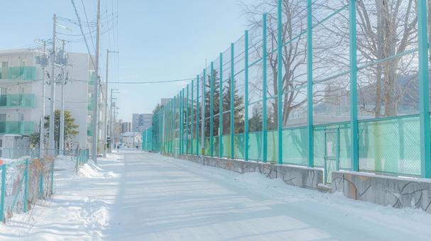 冬の通学路 冬の通学路 景色,雪,冬の写真素材