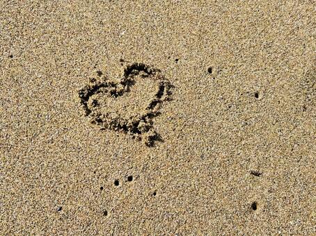 砂浜 砂浜,自然,ハートの写真素材