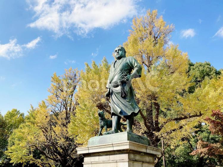 東京風景・上野公園 上野公園,上野恩賜公園,西郷隆盛像の写真素材