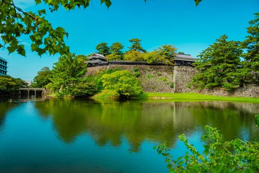 【島根】国宝松江城 島根,松江,川の写真素材