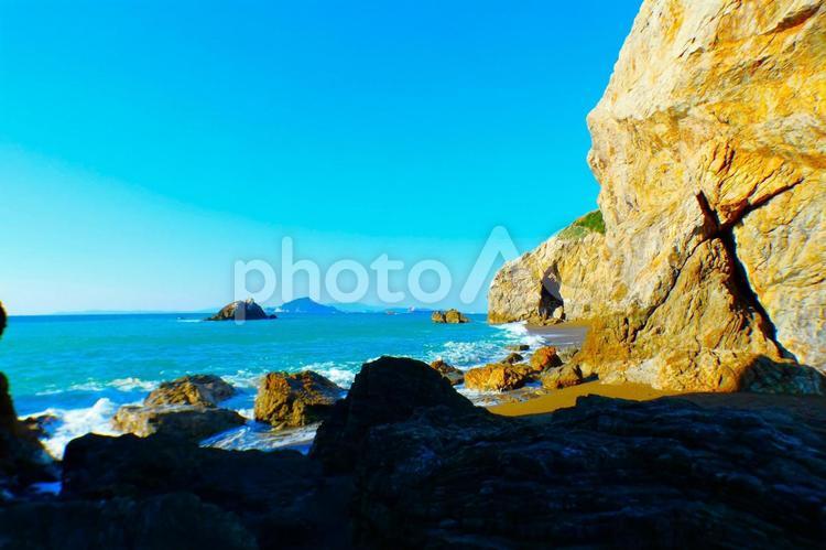 渥美半島の海 太平洋,海,崖の写真素材