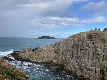 東尋坊 海,風景,岩の写真素材