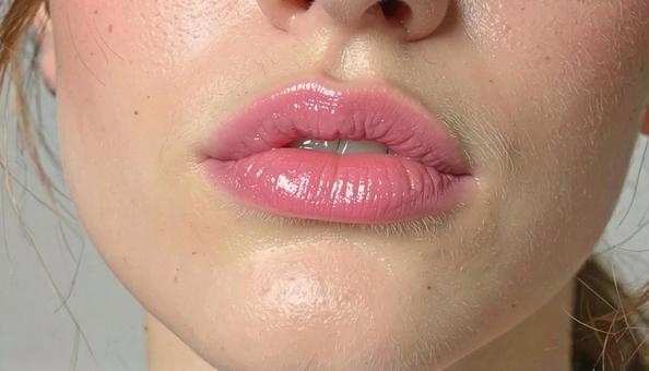 女性の唇のアップ 女性の唇のアップの写真