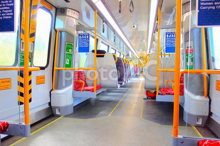 海外の電車内の様子 電車,座席,鉄道の写真素材