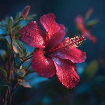 鮮やかなハイビスカスの花 鮮やかなハイビスカスの花の写真