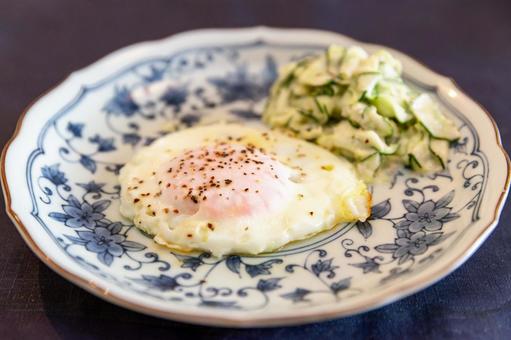 Sandwich fillings (fried egg and cucumber salad), JPG