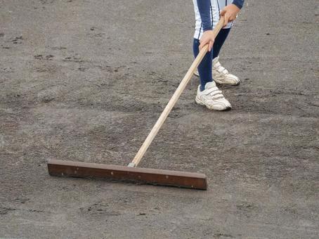 Photo, high school baseball, field field, ground maintenance, 