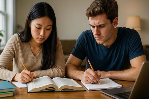 集中する学生の勉強時間 集中する学生の勉強時間の写真