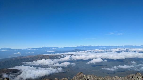 蓼科山山頂からの眺望 蓼科山山頂からの眺望の写真